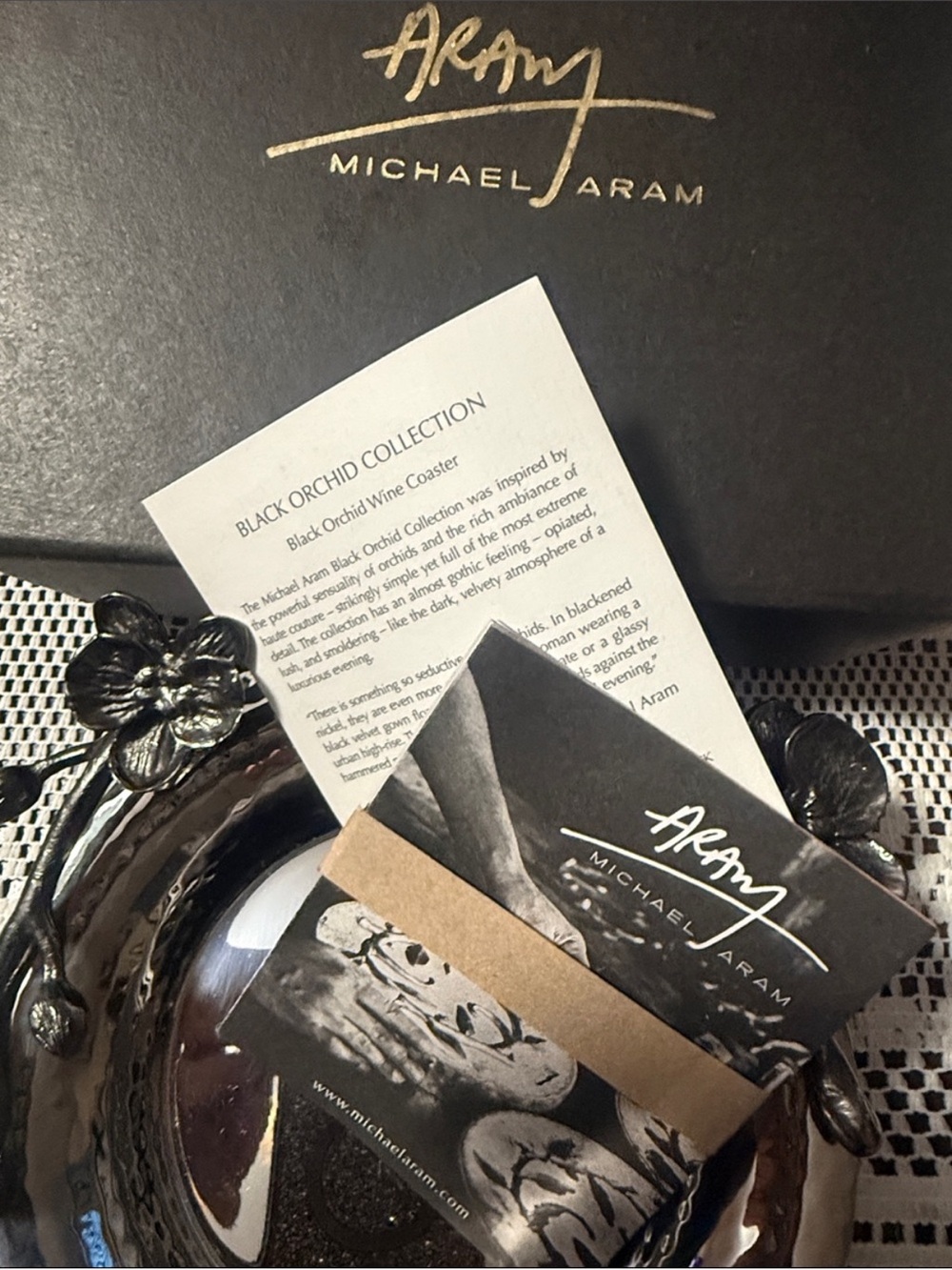 Michael Aram "Black Orchid" wine coaster - Picture 5 of 7